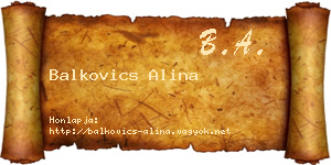 Balkovics Alina névjegykártya